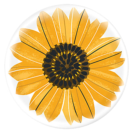 Amscan Melamine Fall Sunflower Chargers, 13" x 13", Case Of 4