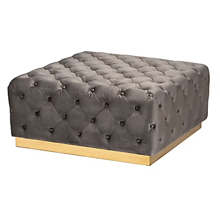 Baxton Studio Verene Cocktail Ottoman, Gray