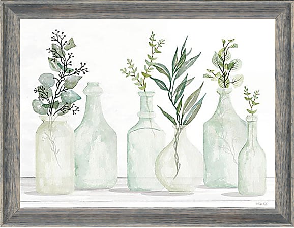 Timeless Frames® Alexis Frame Botanical Art, 16” x 12”, Bottles In Greenery I