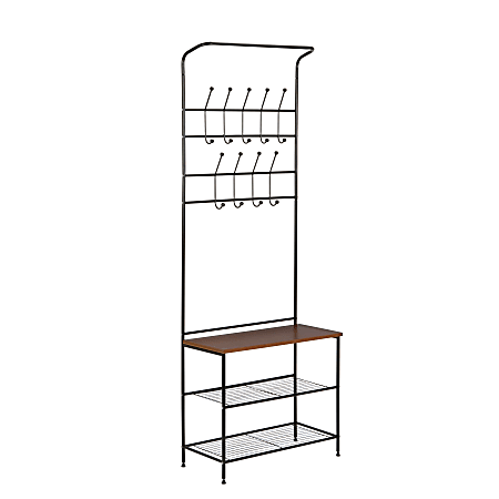 Honey Can Do Entryway Storage Valet Black Cherry