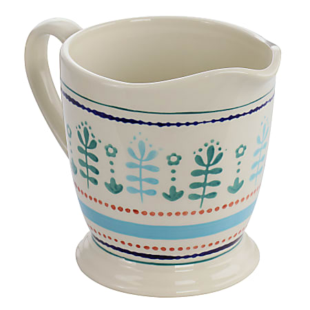 Gibson Home Village Vines 1-Quart Stoneware Measuring Cup, Multicolor