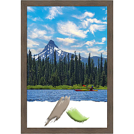 Amanti Art Hardwood Mocha Picture Frame, 27" x 39", Matted For 24" x 36"