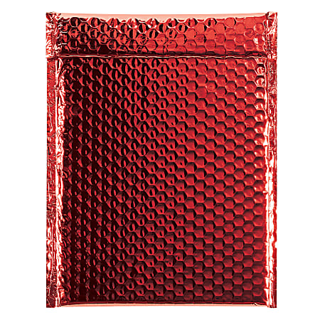 Partners Brand Red Glamour Bubble Mailers 9" x 11 1/2", Pack of 100