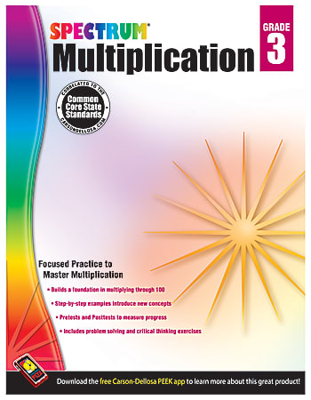 Carson-Dellosa Spectrum Math Workbook, Multiplication, Grade 3