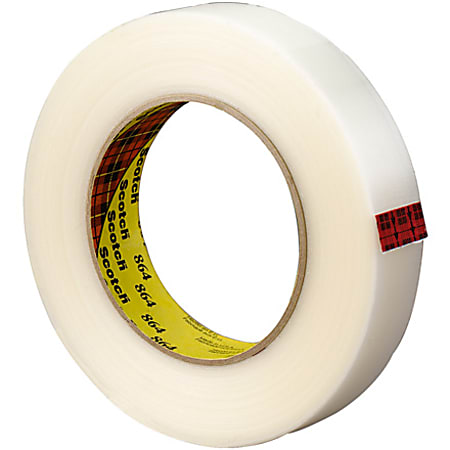 3M® 864 Strapping Tape, 1/2" x 60 Yd., Clear, Case Of 24