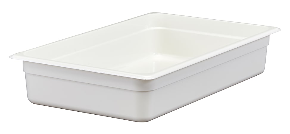 Cambro Camwear GN 1/1 Size 4" Food Pans, 4”H x 12-3/4”W x 20-7/8”D, White, Set Of 6 Pans