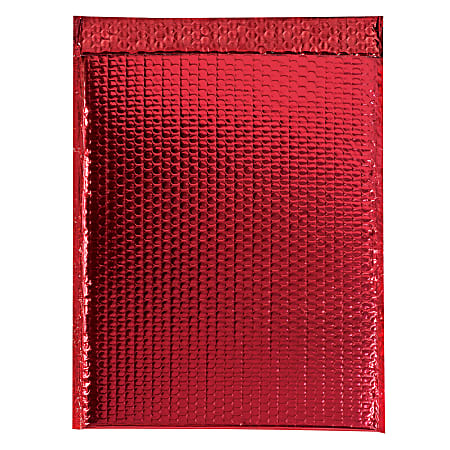 Partners Brand Red Glamour Bubble Mailers 13" x 17 1/2", Pack of 100