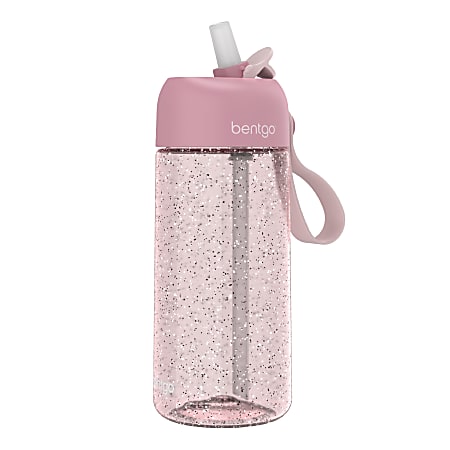 Bentgo Kids Water Bottle, 15 Oz, Petal Pink Glitter