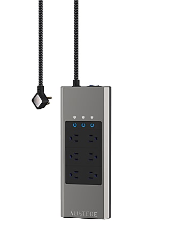 Austere VII Series 7S-PS6-US1 Power 6-Outlet With 45W USB-C PD Port Omniport USB, Silver