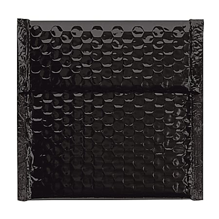 Partners Brand Black Glamour Bubble Mailers 7" x 6 3/4", Pack of 72