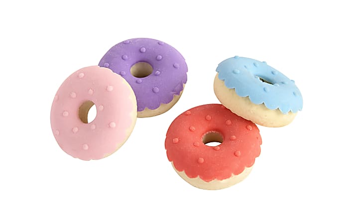 Office Depot&reg; Brand Fun Erasers, Assorted Donuts, Pack Of 4 Erasers