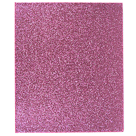 Top Flight Fashion 2-Pocket Folder, 9-7/8" x 11-13/16", Pink Glitter