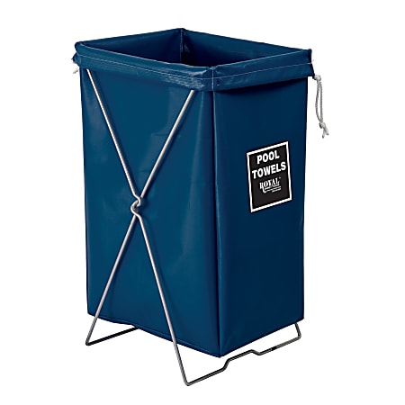 Royal Basket Trucks Hamper, Pool Towels Hamper Kit, 17"L x 15"W x 30"H, Navy Blue