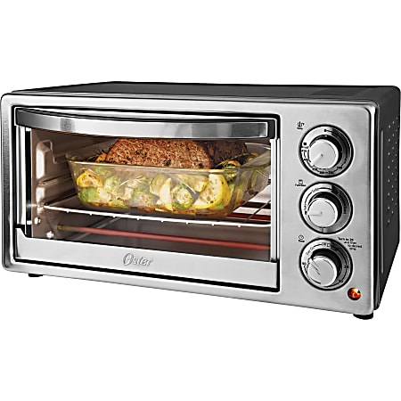 Oster Extra Large Digital Countertop Oven 1500 W Toast Pizza Bake Broil  Defrost Roast Dehydrate Convection Brushed Stainless Steel - Office Depot