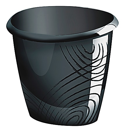 CEP Origins Plastic Waste Bin, 14-5/16" Depth, Black