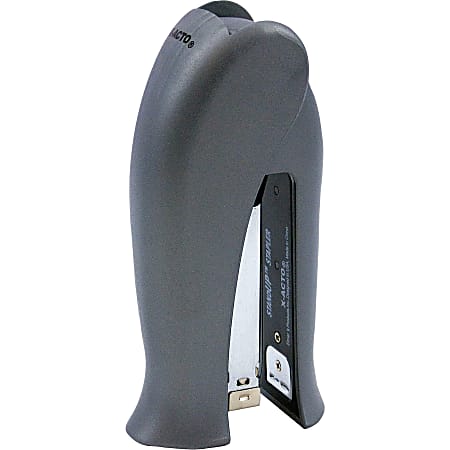 X-Acto Boston Squeeze Stand Up Stapler Clamshell - 12 Sheets Capacity - Half Strip - Assorted, Charcoal