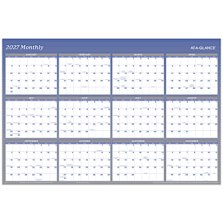 AT-A-GLANCE® Vertical Horizontal Reversible Erasable Yearly Wall Calendars