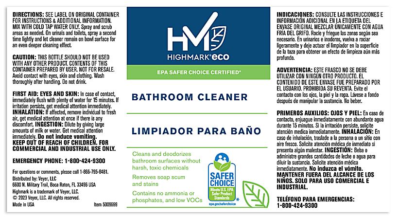 Highmark&reg; Secondary Labels, Bath Cleaner