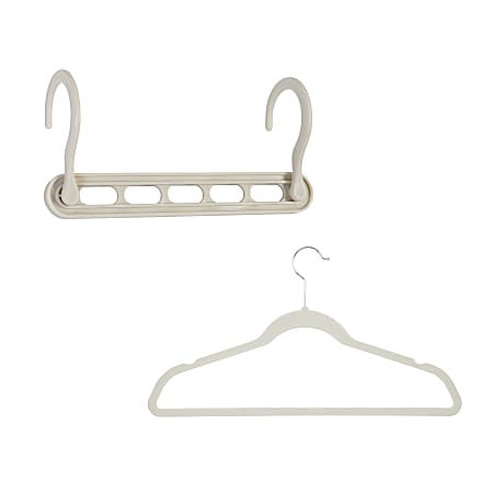 Honey Can Do Collapsible And Velvet Hangers, White, Pack Of 55 Hangers