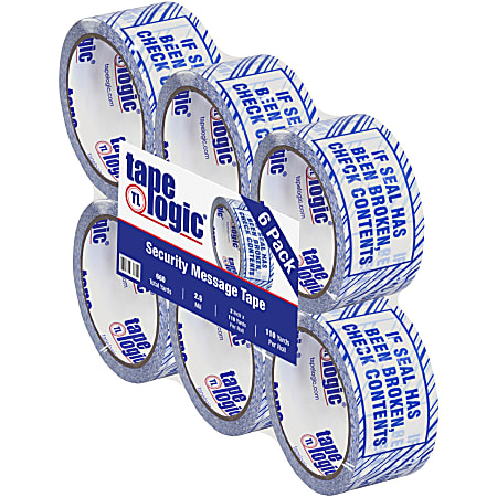 Tape Logic® Security Tape, If Seal Has Been?, 2" x 110 Yd., Blue/White, Case Of 6