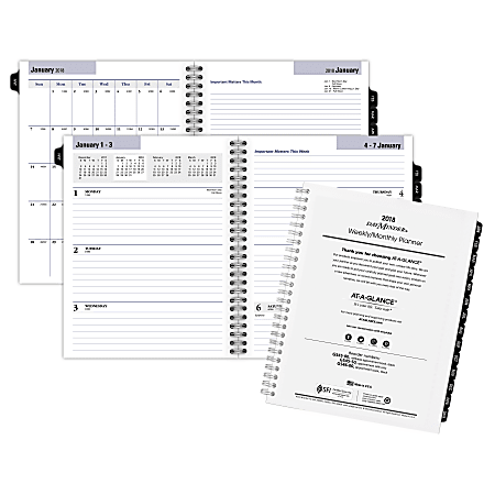 DayMinder® Executive® Weekly/Monthly Planner Refill, 6 7/8" x 8 3/4", 30% Recycled, White, January to December 2018 (G54550-18)