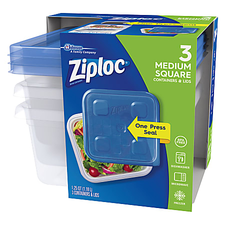 Ziploc 7 Piece Plastic Food Storage Container Set Clear - Office Depot