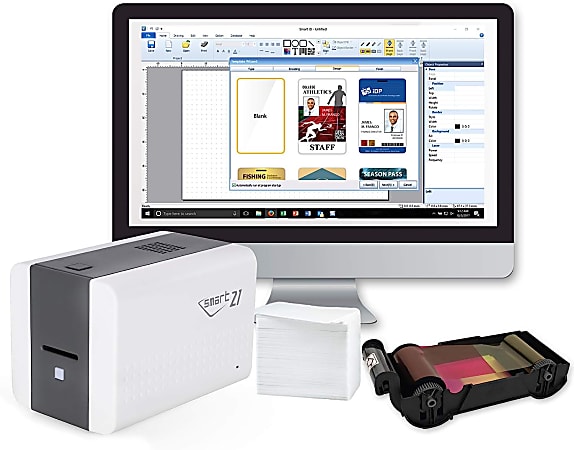 IDP SMART-21S Desktop Color ID Card Printer Kit