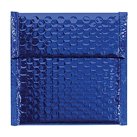 Partners Brand Blue Glamour Bubble Mailers 7" x 6 3/4", Pack of 72