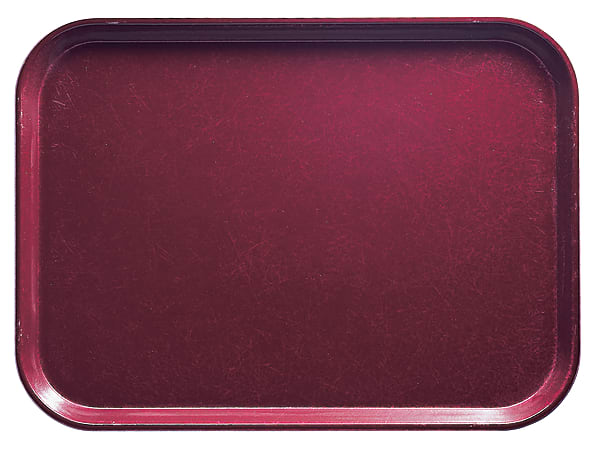 Cambro Camtray Rectangular Serving Trays, 14" x 18", Burgundy Wine, Pack Of 12 Trays
