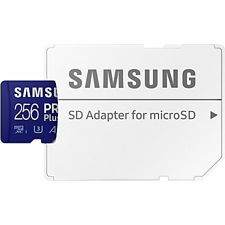 Samsung PRO Plus 256 GB Class 10/UHS-I (U3) V30 microSDXC - 1 - 180 MB/s Read - 130 MB/s Write - 10 Year Warranty