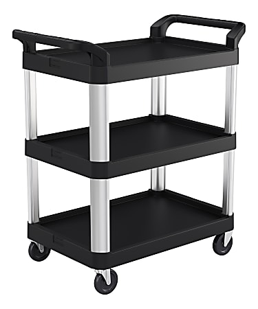 Rubbermaid 3-Shelf Utility Cart - Black