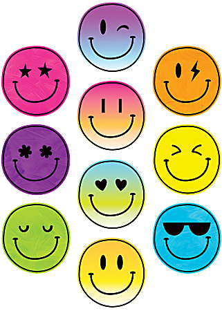 Teacher Created Resources Accents, Brights 4Ever Smiley Faces, Multicolor, Pack Of 30 Accents