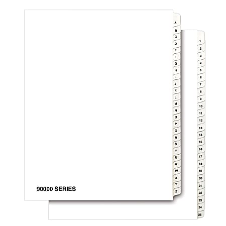 Kleer-Fax 90000 Series 50% Recycled Legal Exhibit Dividers, Helvetica, Side-Tab, Collated, Letter-Size, 1-25