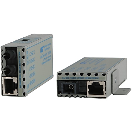 Omnitron Systems Miniature 10/100BASE-TX to 100BASE-FX Ethernet Media Converter - 1 x Network (RJ-45) - 1 x SC Ports - 100Base-FX, 10/100Base-TX - External, Wall Mountable
