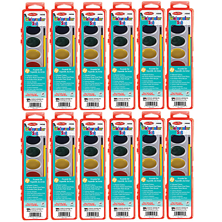 Charles Leonard Semi Moist Watercolor Paint Sets Pack Of 12 Sets - Office  Depot