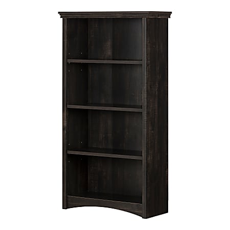 South Shore Gascony 57-3/4"H 4-Shelf Bookcase, Rubbed Black
