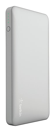 Belkin® Pocket Power Portable Charger, 10,000 mAh, Silver, F7U020BTSLV