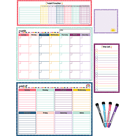 Teacher Created Resources® Dry-Erase Magnetic 9-Piece Calendar Set, Oh Happy Day