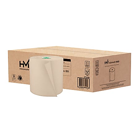 Highmark&reg; ECO 1-Ply Paper Towels, 100% Recycled, Natural, 1050' Per Roll, Pack Of 6 Rolls