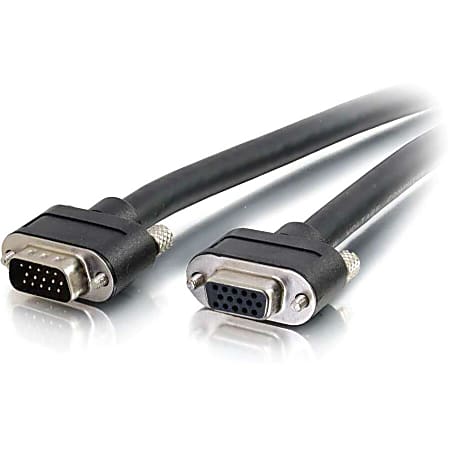 C2G 25ft VGA Video Extension Cable - Select Series In Wall CMG-Rated - M/F - 25 ft VGA Video Cable for Video Device - First End: 1 x 15-pin HD-15 - Male - Second End: 1 x 15-pin HD-15 - Female - Extension Cable - Black