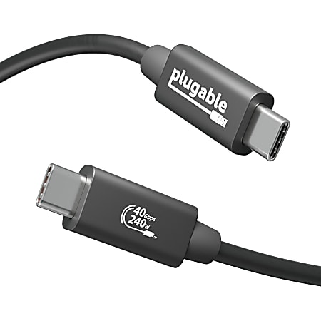 Plugable Thunderbolt 4 Cable [Thunderbolt Certified] 3.3ft USB4 Cable with  100W Charging, Single 8K or Dual 4K Displays, 40Gbps Data Transfer,  Compatible with Thunderbolt, USB4, USB-C - Driverless 