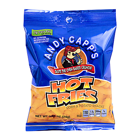 Andy Capp's Snack Fries, Hot, 0.85 Oz Bag, Box Of 72
