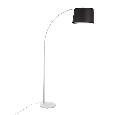 Lumisource March Floor Lamp, 74"H, Black Shade/White