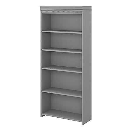 Bush Business Furniture Fairview 69"H 5-Shelf Bookcase, Cape Cod Gray, Standard Delivery