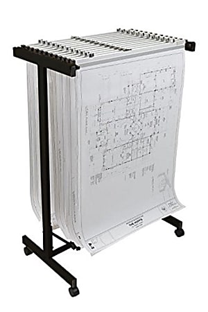 AdirOffice Expandable Blueprint Mobile Plan Center, Black