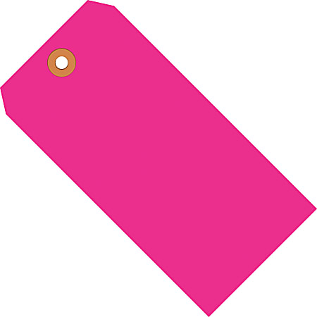 Office Depot® Brand Fluorescent Shipping Tags, #6, 5 1/4" x 2 5/8", Pink, Box Of 1,000