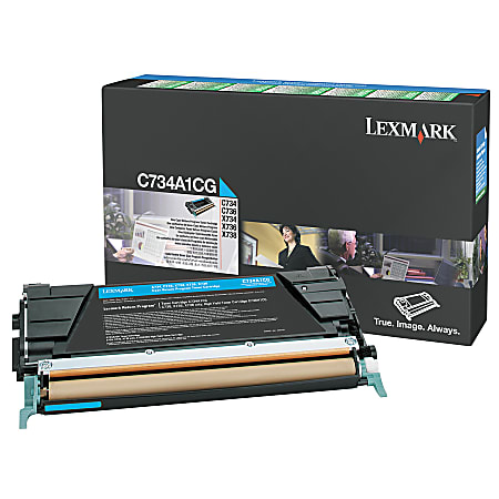 Lexmark™ C734A1CG Cyan Return Toner Cartridge
