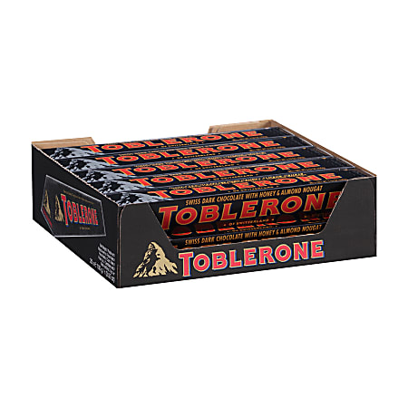 Toblerone Dark Chocolate Bars, 3.5 Oz, Box Of 20 Bars