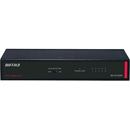 BUFFALO 5-Port Desktop Gigabit Green Ethernet Switch (BS-GU2005) - 5 x RJ-45 - 10/100/1000Base-T - Metal Chassis - Lifetime Warranty*