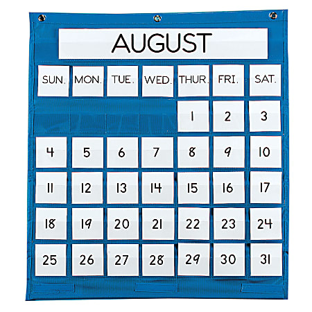 Pacon® Monthly Calendar Pocket Chart, 25" x 28", Blue